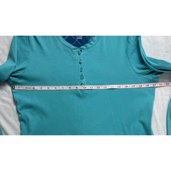 LL Bean Womens Teal Blue 100% Cotton Long Sleeve Henley Top Size Medium Regular - Picture 8 of 12